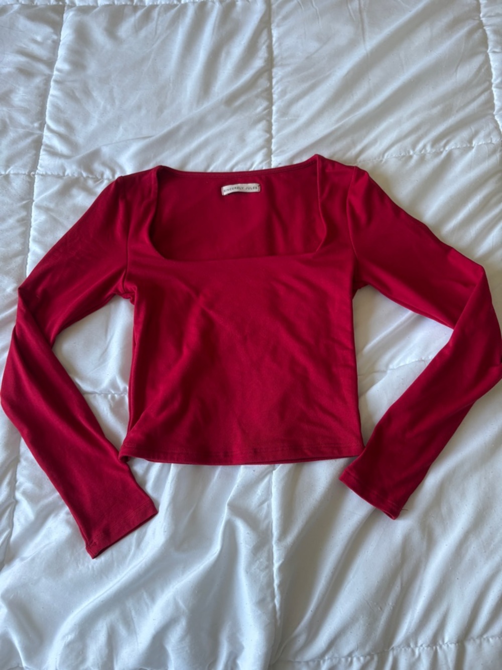 Sincerely Jules Red Square Neck Top